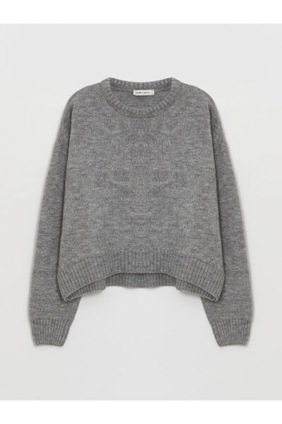 Lcw Casual Bisiklet Yaka Duz Uzun Kollu Kadin Triko Kazak - Resim 1