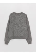 Bisiklet Yaka Duz Uzun Kollu Kadin Triko Kazak - Resim 2