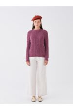 Lcwaikiki Basic Bisiklet Yaka Ajurlu Uzun Kollu Kadin Triko Kazak - Resim 2