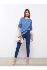 Lcwaikiki Basic Bisiklet Yaka Duz Uzun Kollu Kadin Triko Kazak - Resim 1