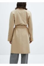 Kemerli Pamuklu Trenckot - Resim 4