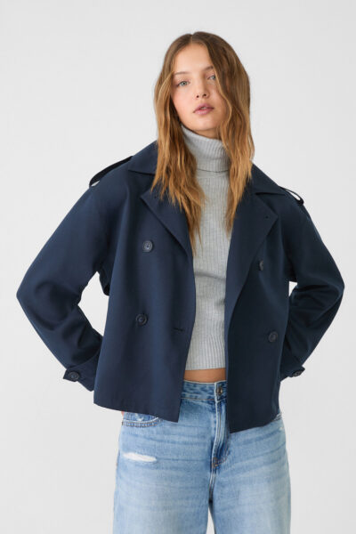 Kemerli Kisa Trenckot - Resim 1