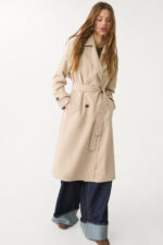 Dokumlu Uzun Trenckot - Resim 1