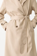 Dokumlu Uzun Trenckot - Resim 4