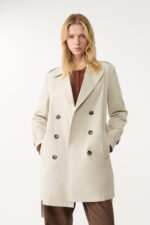 Kemerli Basic Regular Fit Trenckot - Resim 1