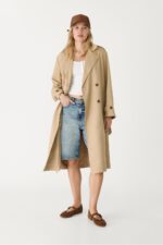 Dokumlu Uzun Trenckot - Resim 2