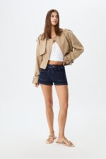 Kisa Ve Dokumlu Kumas Trenckot - Resim 3