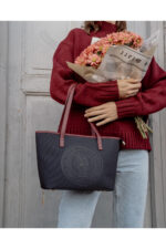 Lacivert Bordo Kadin Omuz Cantasi Us24732 - Resim 3