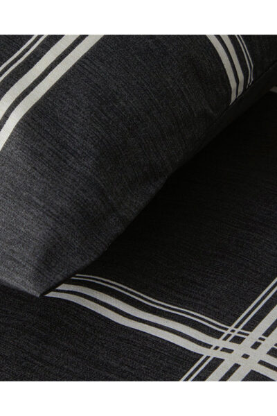 Glen Check Kolay Utulenir Cift Kisilik Nevresim Seti Antrasit - Resim 2