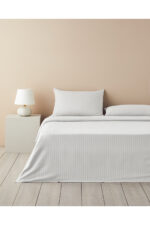 Crystal Ipeksi Twill Cift Kisilik Nevresim Takimi 200X220 Cm Beyaz - Resim 1