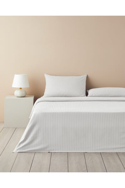 Crystal Ipeksi Twill Cift Kisilik Nevresim Takimi 200X220 Cm Beyaz - Resim 1