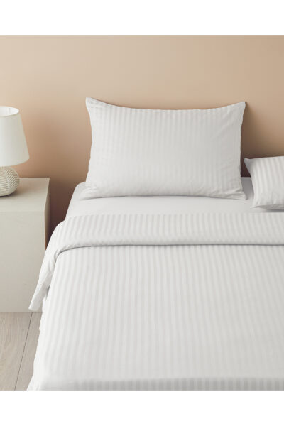 Crystal Ipeksi Twill Cift Kisilik Nevresim Takimi 200X220 Cm Beyaz - Resim 2