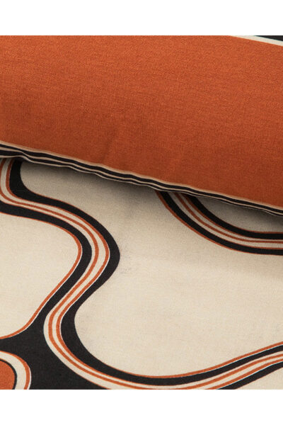 Abstract Art Dijital Baskili Soft Cotton Cift Kisilik Nevresim Seti Bej - Resim 1