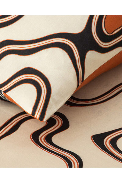 Abstract Art Dijital Baskili Soft Cotton Cift Kisilik Nevresim Seti Bej - Resim 2