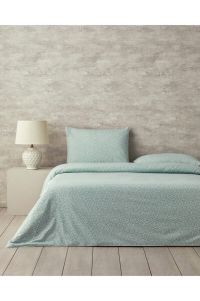 Fancy Flowers Cift Kisilik Nevresim Takimi Yesil - Resim 1