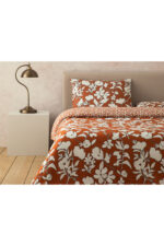Grandiflora Dijital Baskili Soft Cotton Cift Kisilik Nevresim Seti 200X220 Cm Terracotta - Resim 1
