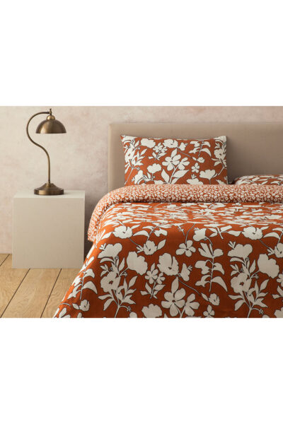 Grandiflora Dijital Baskili Soft Cotton Cift Kisilik Nevresim Seti 200X220 Cm Terracotta - Resim 1