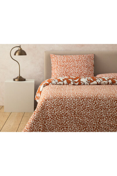 Grandiflora Dijital Baskili Soft Cotton Cift Kisilik Nevresim Seti 200X220 Cm Terracotta - Resim 2
