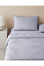 Crystal Ipeksi Twill Cift Kisilik Nevresim Takimi 200X220 Cm Mavi - Resim 2