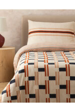 Timeline Dijital Baskili Soft Cotton Cift Kisilik Nevresim Seti Terracotta - Resim 4