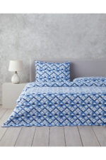 Mini Argyle Cift Kisilik Nevresim Takimi Mavi - Resim 1