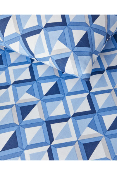 Mini Argyle Cift Kisilik Nevresim Takimi Mavi - Resim 2