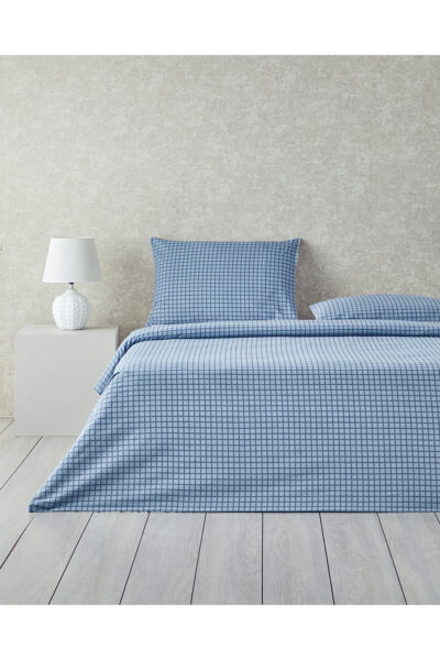 Ornate Fancy Pamuklu Cift Kisilik Nevresim Seti 200X220 Cm Mavi - Resim 2