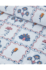 Ornate Fancy Pamuklu Cift Kisilik Nevresim Seti 200X220 Cm Mavi - Resim 4