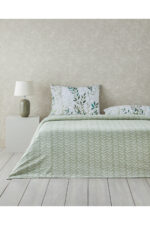 Ivy Breeze Pamuk Cift Kisilik Nevresim Takimi 200X220 Cm Yesil - Resim 2