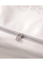 Cicek Desen Baskili 2 Li Hurc Beyaz Gri - Resim 3