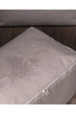 Cicek Desen Baskili 2 Li Hurc Gri - Resim 2