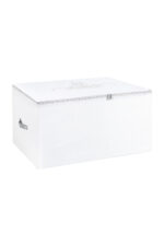 Cicek Desen Baskili Hurc Beyaz Gri 64X41X35 Cm - Resim 2