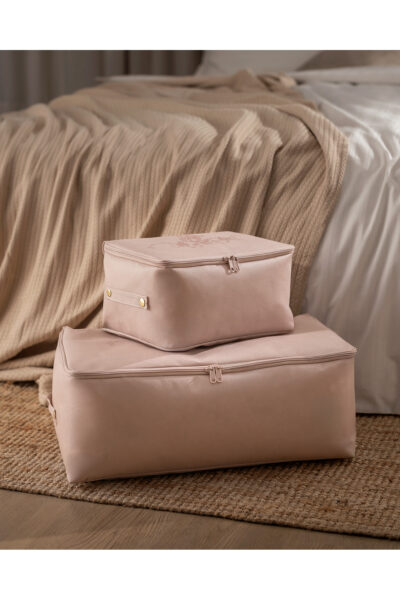 Cicek Desen Baskili 2 Li Hurc Pudra - Resim 1