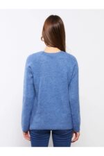 Lcwaikiki Basic Bisiklet Yaka Duz Uzun Kollu Kadin Triko Kazak - Resim 2