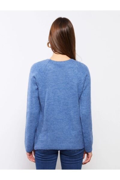 Lcwaikiki Basic Bisiklet Yaka Duz Uzun Kollu Kadin Triko Kazak - Resim 2