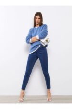 Lcwaikiki Basic Bisiklet Yaka Duz Uzun Kollu Kadin Triko Kazak - Resim 4