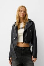 Suni Deri Biker Ceket - Resim 1