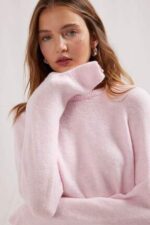 Bisiklet Yaka Kadin Triko Kazak W49706Z8 - Resim 3