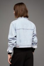 Crop Denim Ceket - Resim 4