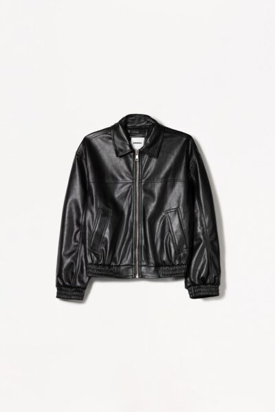 Oversize Suni Deri Ceket - Resim 2