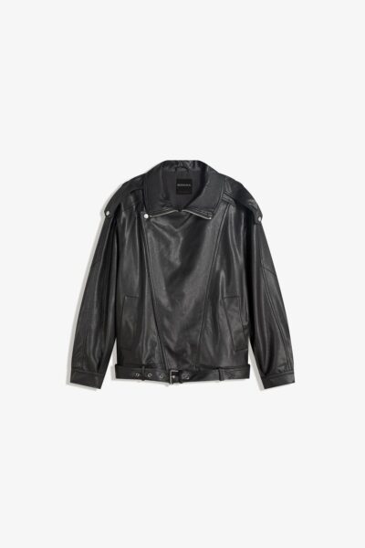 Kemerli Suni Deri Ceket - Resim 2