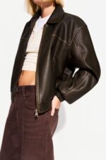 Oversize Suni Deri Ceket - Resim 1