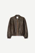 Oversize Suni Deri Ceket - Resim 2