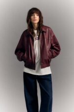 Oversize Suni Deri Ceket - Resim 4