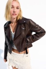 Suni Deri Biker Ceket - Resim 3