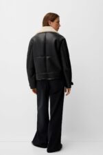 Ici Suni Kurklu Biker Ceket - Resim 3