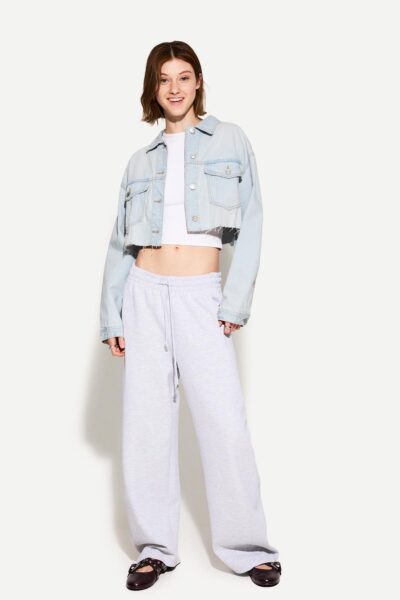 Crop Denim Ceket - Resim 1