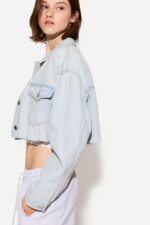 Crop Denim Ceket - Resim 3