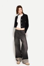 Crop Denim Ceket - Resim 4