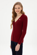 Kadin Bordo Basic Triko Hirka 50313580 Vr014 - Resim 3